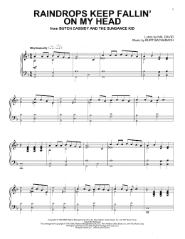 page one of Raindrops Keep Fallin' On My Head (Piano Solo)