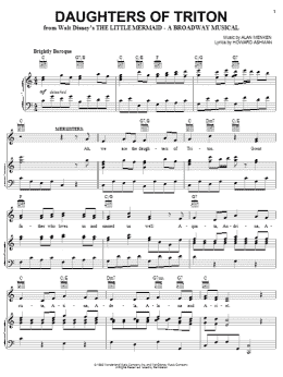 page one of Daughters Of Triton (from The Little Mermaid: A Broadway Musical) (Piano, Vocal & Guitar Chords (Right-Hand Melody))
