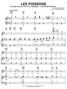 page one of Les Poissons (from The Little Mermaid: A Broadway Musical) (Piano, Vocal & Guitar Chords (Right-Hand Melody))