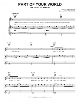 page one of Part Of Your World (from The Little Mermaid: A Broadway Musical) (Piano, Vocal & Guitar Chords (Right-Hand Melody))