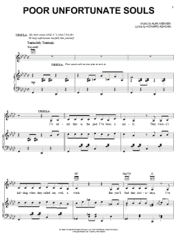 page one of Poor Unfortunate Souls (from The Little Mermaid: A Broadway Musical) (Piano, Vocal & Guitar Chords (Right-Hand Melody))