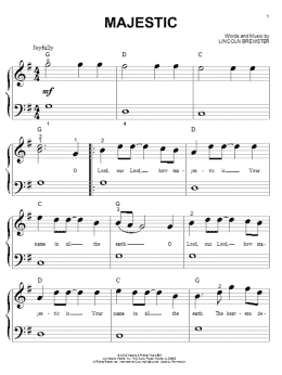 page one of Majestic (Big Note Piano)