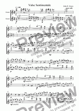 page one of Valse Sentimentale For Two Guitars