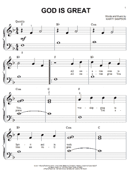 page one of God Is Great (Big Note Piano)