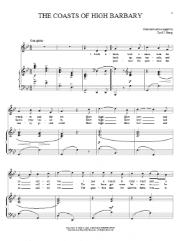 page one of The Coasts Of High Barbary (Piano & Vocal)
