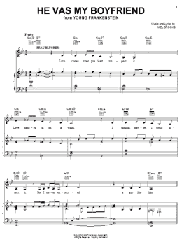page one of He Vas My Boyfriend (Piano, Vocal & Guitar Chords (Right-Hand Melody))