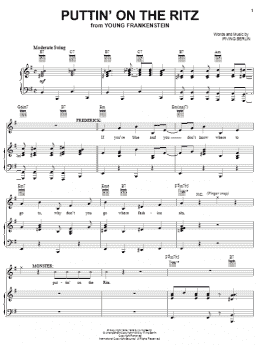 page one of Puttin' On The Ritz (Piano, Vocal & Guitar Chords (Right-Hand Melody))