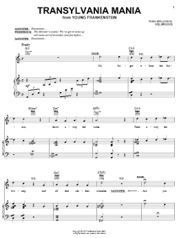 page one of Transylvania Mania (Piano, Vocal & Guitar Chords (Right-Hand Melody))
