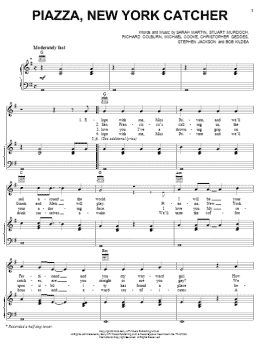 page one of Piazza, New York Catcher (Piano, Vocal & Guitar Chords (Right-Hand Melody))