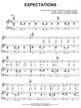 page one of Expectations (Piano, Vocal & Guitar Chords (Right-Hand Melody))