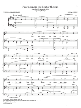 page one of Fear No More The Heat O' The Sun (Piano & Vocal)