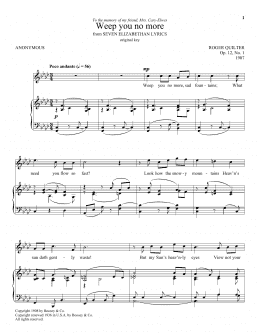 page one of Weep You No More (Piano & Vocal)