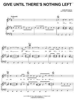 page one of Give Until There's Nothing Left (Piano, Vocal & Guitar Chords (Right-Hand Melody))