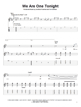 page one of We Are One Tonight (Guitar Tab (Single Guitar))