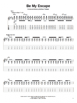 page one of Be My Escape (Guitar Tab (Single Guitar))