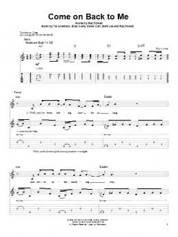 page one of Come On Back To Me (Guitar Tab (Single Guitar))