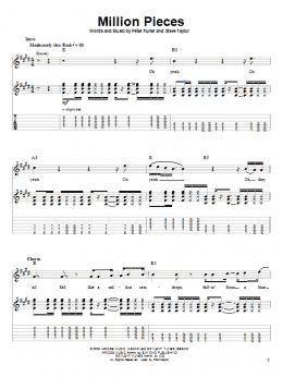 page one of Million Pieces (Guitar Tab (Single Guitar))