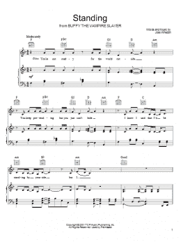page one of Standing (Piano, Vocal & Guitar Chords (Right-Hand Melody))