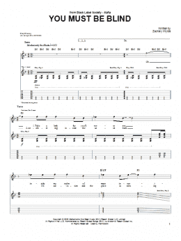 page one of You Must Be Blind (Guitar Tab)