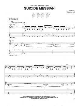page one of Suicide Messiah (Guitar Tab)