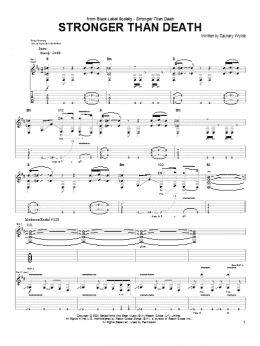 page one of Stronger Than Death (Guitar Tab)