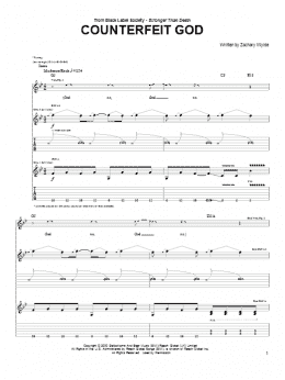 page one of Counterfeit God (Guitar Tab)
