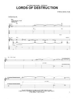 page one of Lords Of Destruction (Guitar Tab)