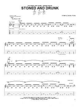 page one of Stoned And Drunk (Guitar Tab)