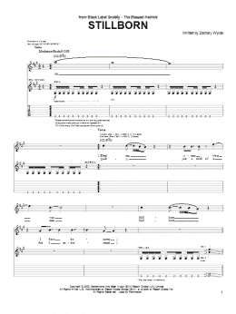 page one of Stillborn (Guitar Tab)