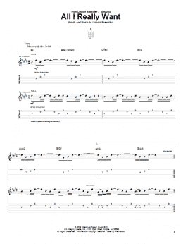 page one of All I Really Want (Guitar Tab)