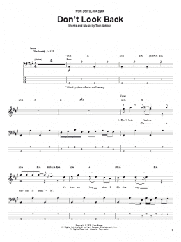 page one of Don't Look Back (Bass Guitar Tab)
