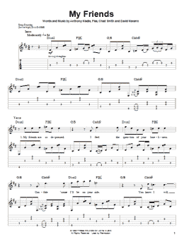 page one of My Friends (Guitar Tab (Single Guitar))