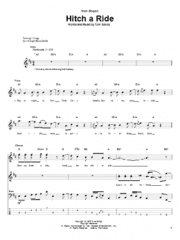 page one of Hitch A Ride (Bass Guitar Tab)
