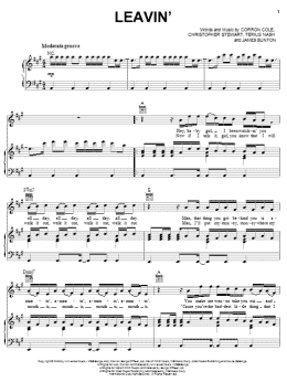 page one of Leavin' (Piano, Vocal & Guitar Chords (Right-Hand Melody))