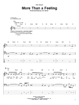 page one of More Than A Feeling (Bass Guitar Tab)