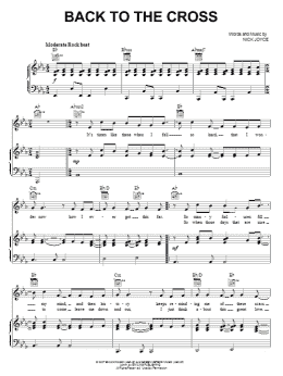 page one of Back To The Cross (Piano, Vocal & Guitar Chords (Right-Hand Melody))