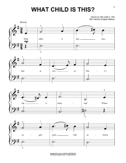page one of What Child Is This? (Big Note Piano)