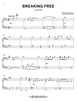 page one of Breaking Free (from High School Musical) (Piano Duet)