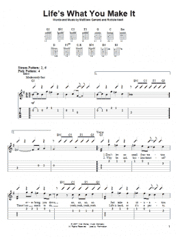 page one of Life's What You Make It (Easy Guitar Tab)