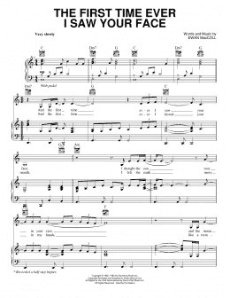 page one of The First Time Ever I Saw Your Face (Piano, Vocal & Guitar Chords (Right-Hand Melody))