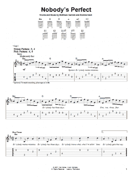page one of Nobody's Perfect (Easy Guitar Tab)