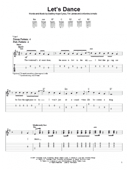 page one of Let's Dance (Easy Guitar Tab)
