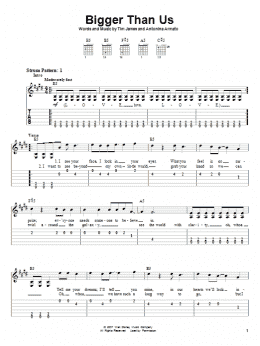 page one of Bigger Than Us (Easy Guitar Tab)