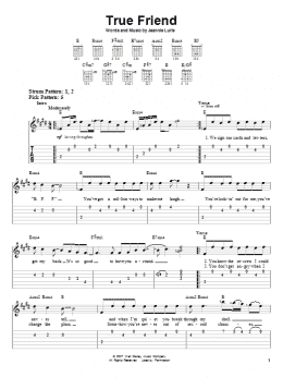 page one of True Friend (Easy Guitar Tab)