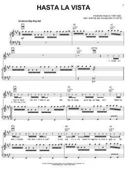 page one of Hasta La Vista (Piano, Vocal & Guitar Chords (Right-Hand Melody))