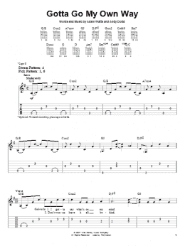 page one of Gotta Go My Own Way (Easy Guitar Tab)