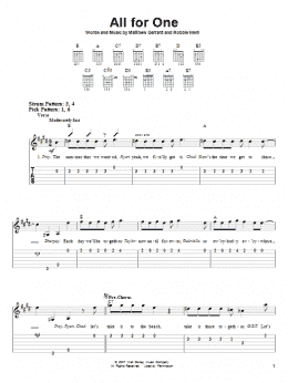 page one of All For One (Easy Guitar Tab)