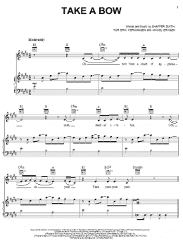 page one of Take A Bow (Piano, Vocal & Guitar Chords (Right-Hand Melody))