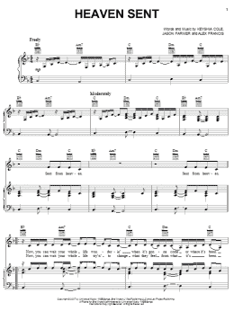 page one of Heaven Sent (Piano, Vocal & Guitar Chords (Right-Hand Melody))