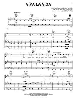 page one of Viva La Vida (Piano, Vocal & Guitar Chords (Right-Hand Melody))